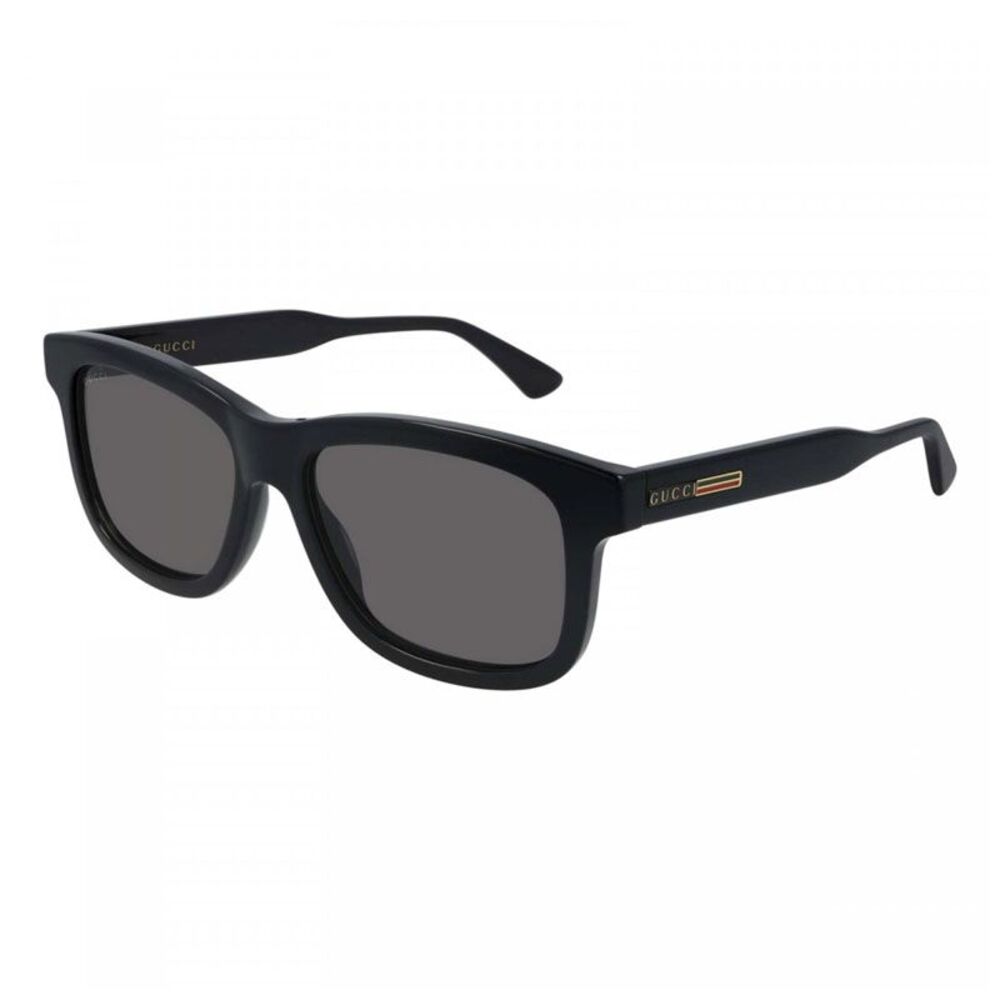 Gucci Sunglasses Rectangle Full Rim, Black Frame and Grey Lens GG0824S005